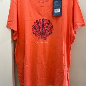 NWT Life Is Good Orange Women's T-Shirt XXL